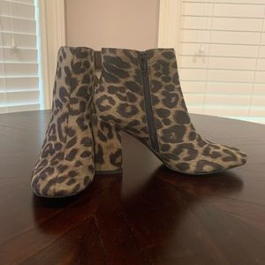 Cheetah print booties